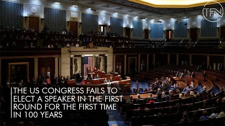 The US Congress fails to elect a speaker in the first round for the first time in 100 years