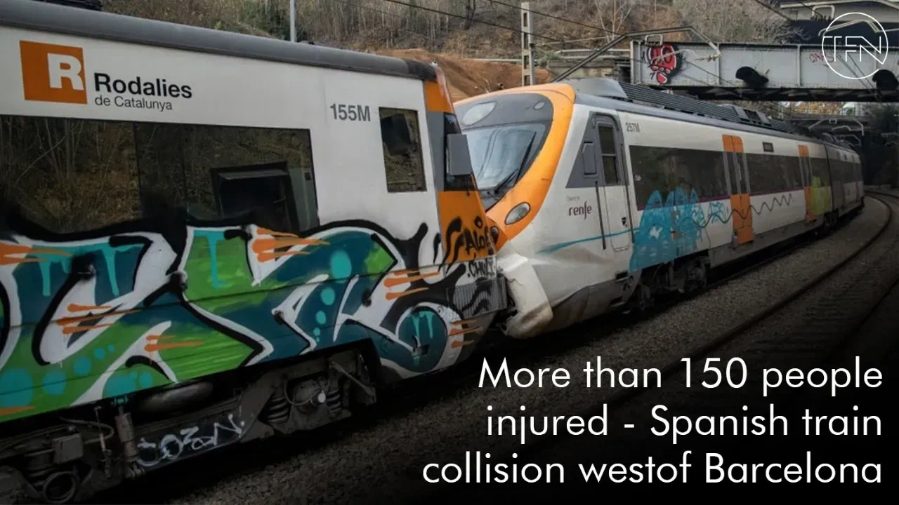 More than 150 people injured in Spanish train collision west of Barcelona